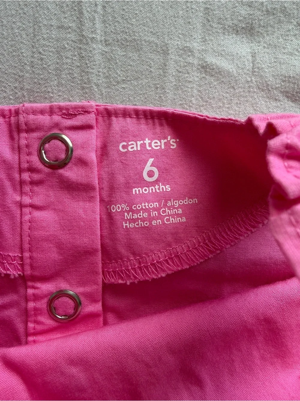 Carter's Pink Embroidered Baby Girl Sundress Romper 100%‎ Cotton